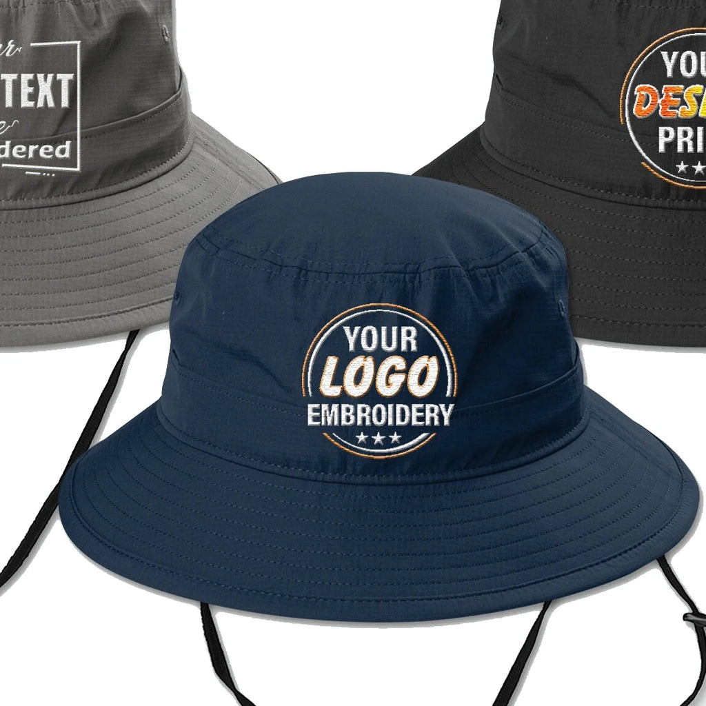 Custom Waterproof Polyester Nylon Bucket Hat Camp Hiking Tactical Mesh Boonie Cap