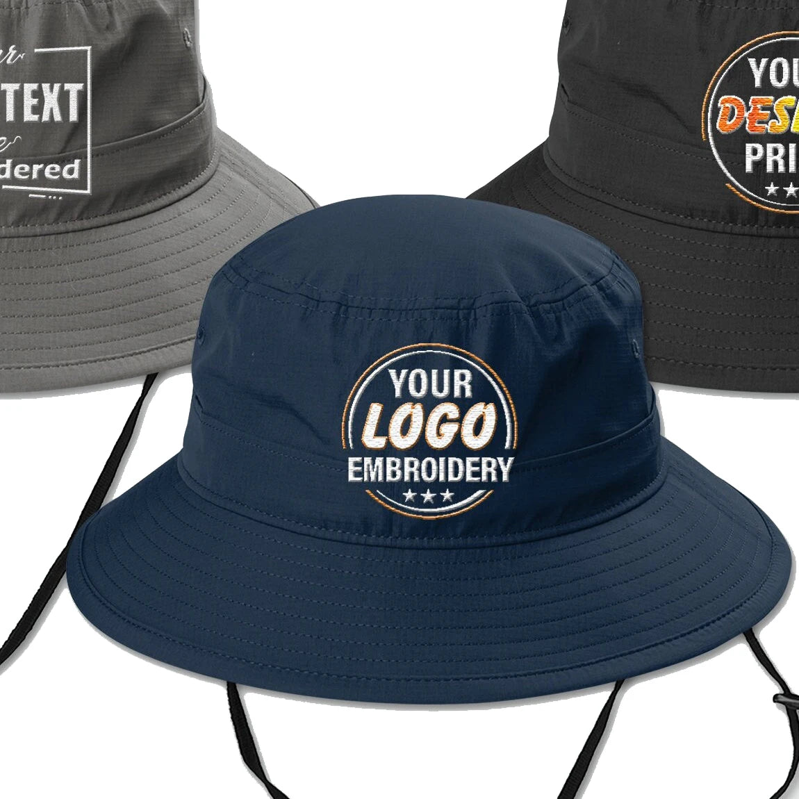 Custom Waterproof Polyester Nylon Bucket Hat Camp Hiking Tactical Mesh Boonie Cap