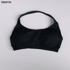 Seamless Ribbed Nylon-Spandex Women's Gym Set 2-Piece Sports Bra and Leggings