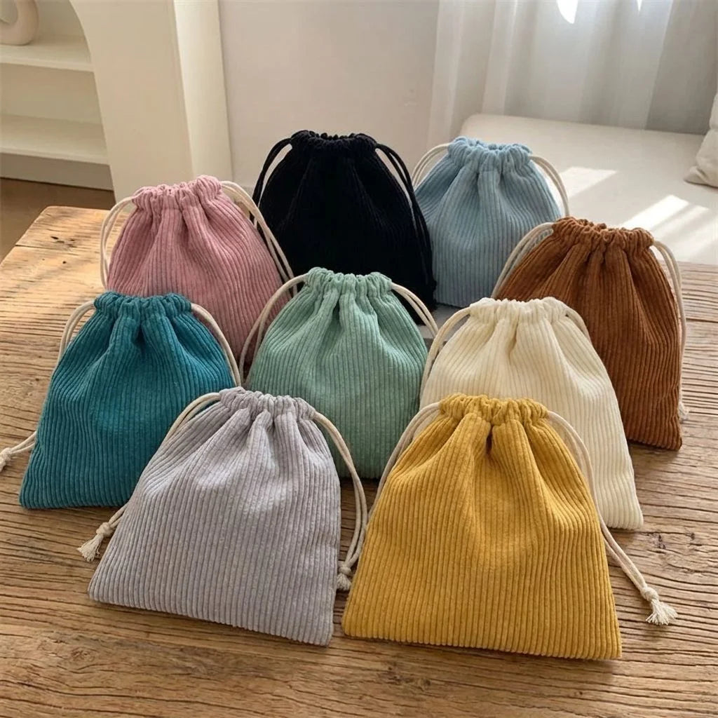 Organic Canvas Silk-Screened Jewelry Pouch