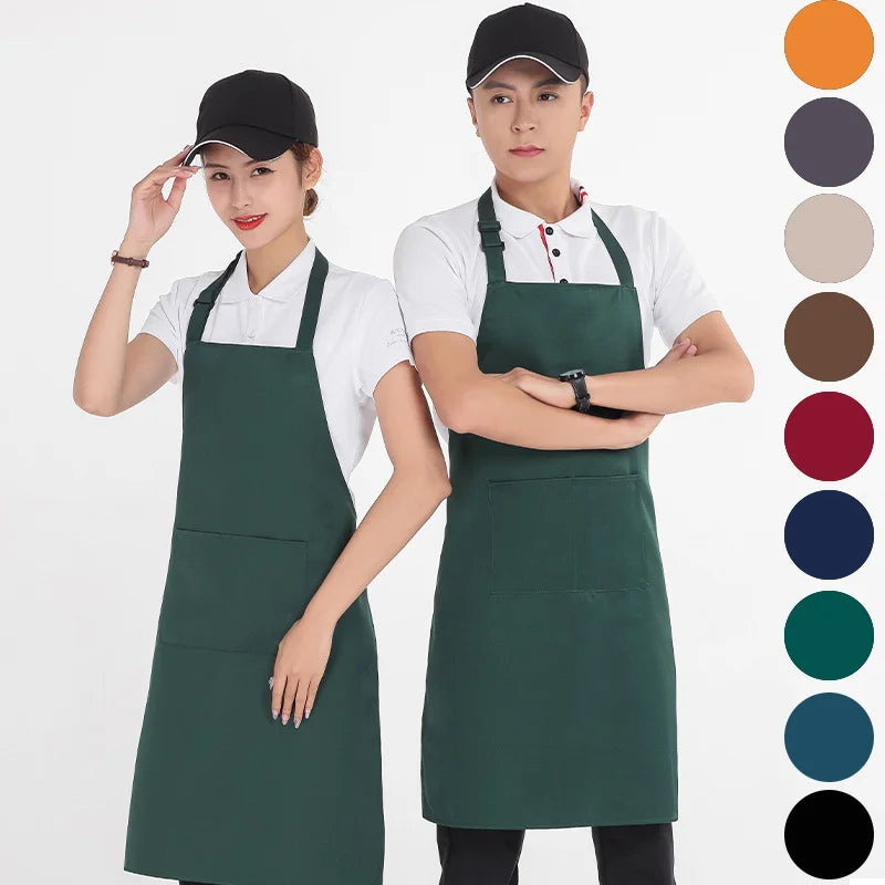 Polyester-Cotton Canvas Reinforced-Stitch Multi-Pocket Boutique Apron