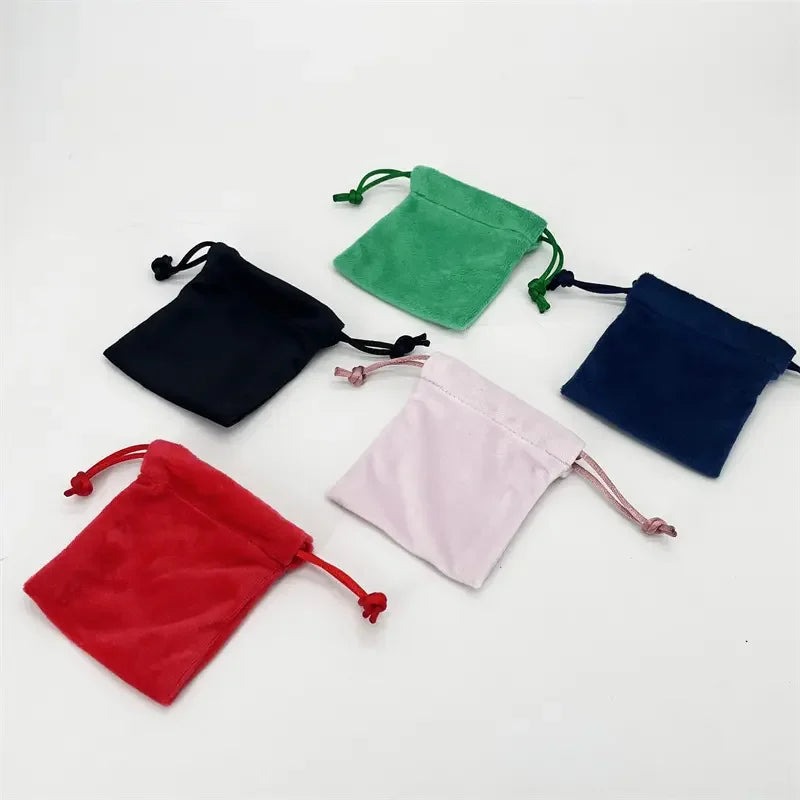 Cotton Woven Drawstring Velvet Pouch