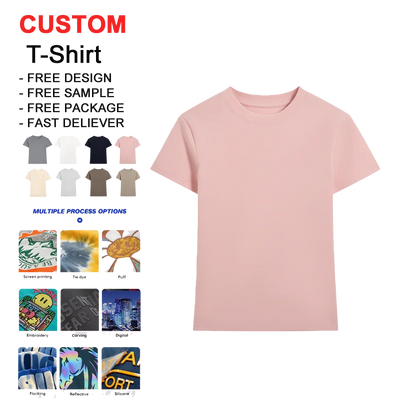 220GSM Cotton 3D Embossed Slim Fit Women Summer T Shirt | Wholesale High Logo Custom T