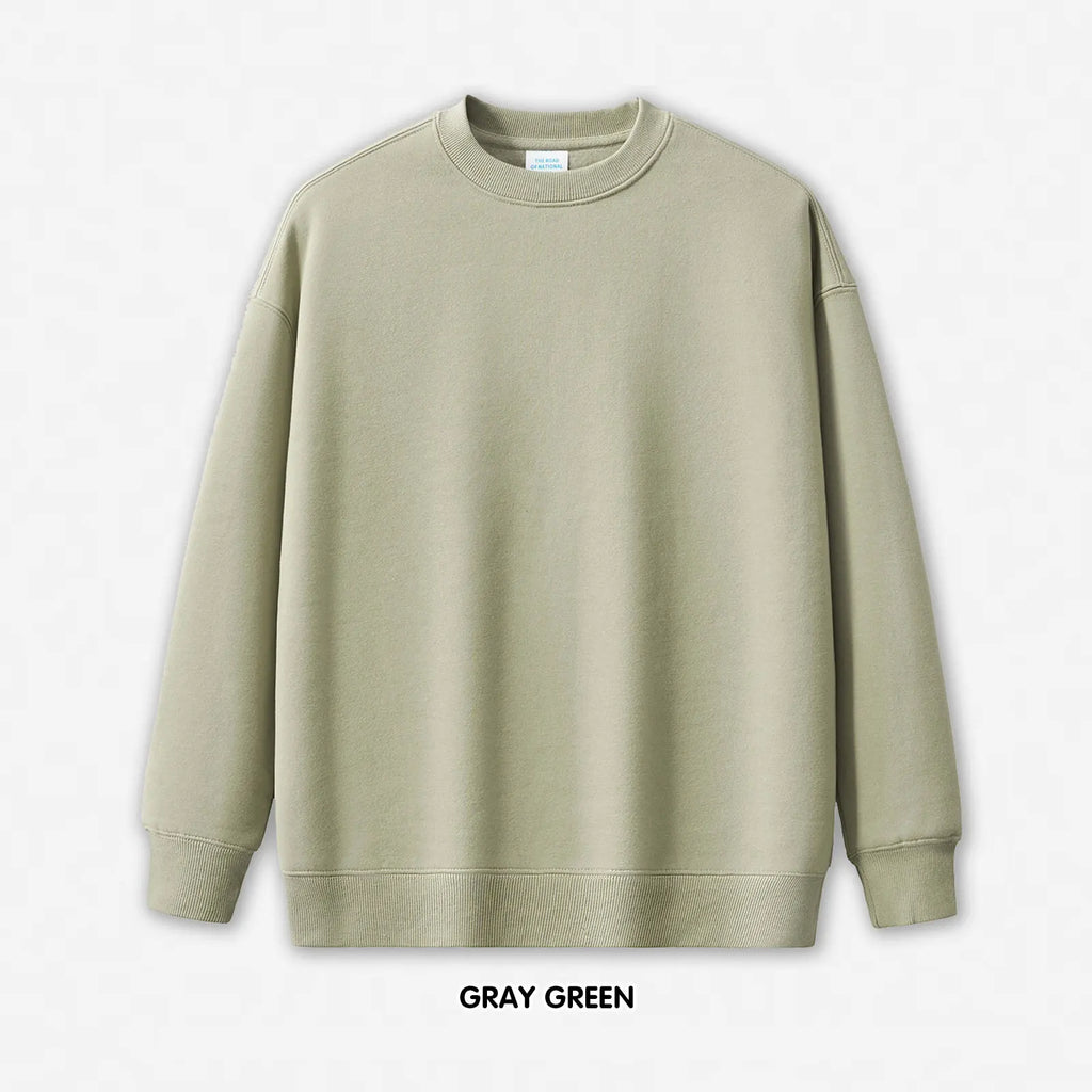 350g 100% Cotton 3D Embossed Sweatshirt | Custom Streetwear Logo Embroidered Crewneck