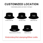 Cotton Custom Embroidery Print Fisherman Basin Bucket Hat | High Quality Adult Fishing Caps