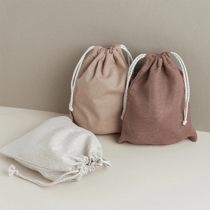 Organic Canvas Silk-Screened Jewelry Pouch