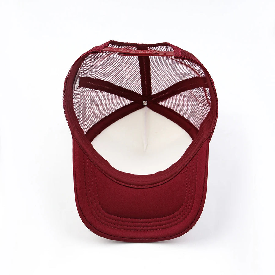 Polyester Cotton Mesh Machine Embroidery 5 Panel Trucker Cap