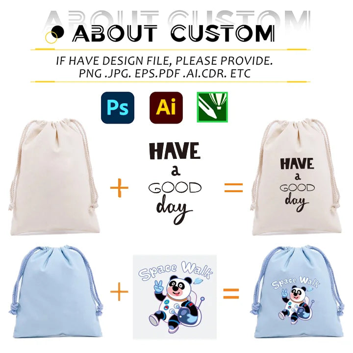 Cotton Canvas Value Drawstring Pouches