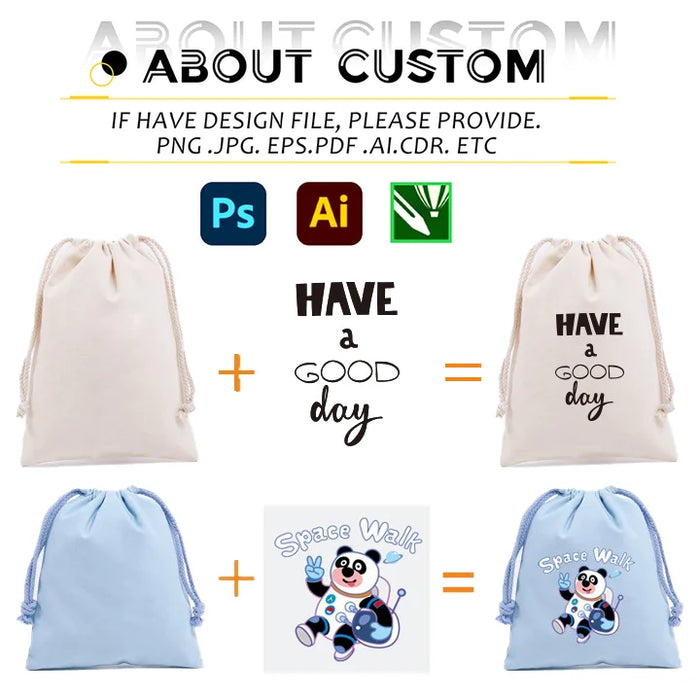 Cotton Canvas Value Drawstring Pouches