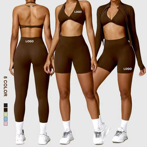 Nylon Spandex Knit Seamless Yoga Set