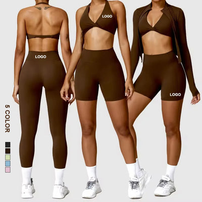 Nylon Spandex Knit Seamless Yoga Set