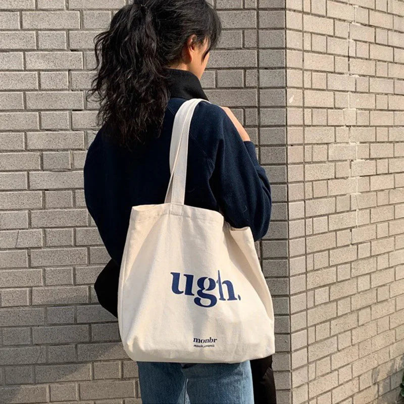 Cotton Canvas Plain Weave Utility Tote Bag