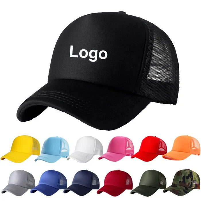 Custom Curved Brim 5 Panel Foam Trucker Cap | 100% Polyester Breathable Unisex Hat | Bulk OEM Wholesale
