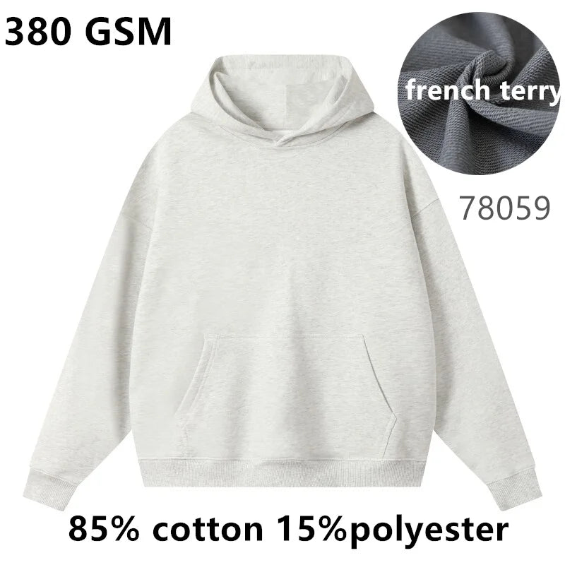French Terry Drop Shoulder Men Hoodies | High Volume Custom Sourcing Blanks