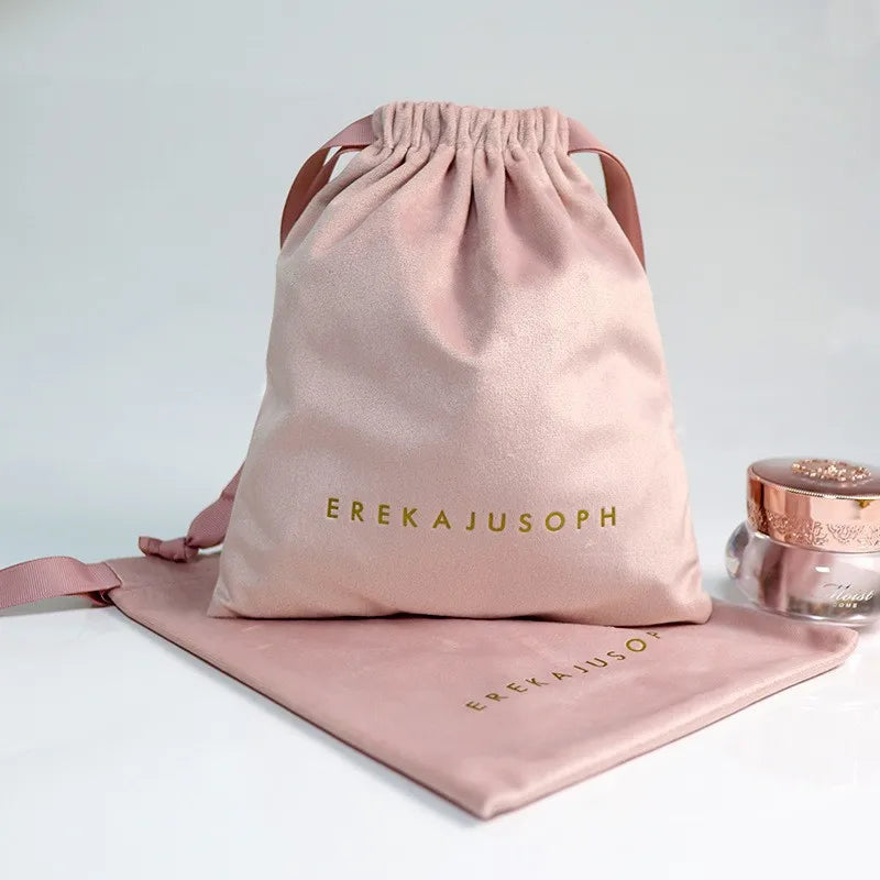 Cotton Woven Drawstring Velvet Pouch