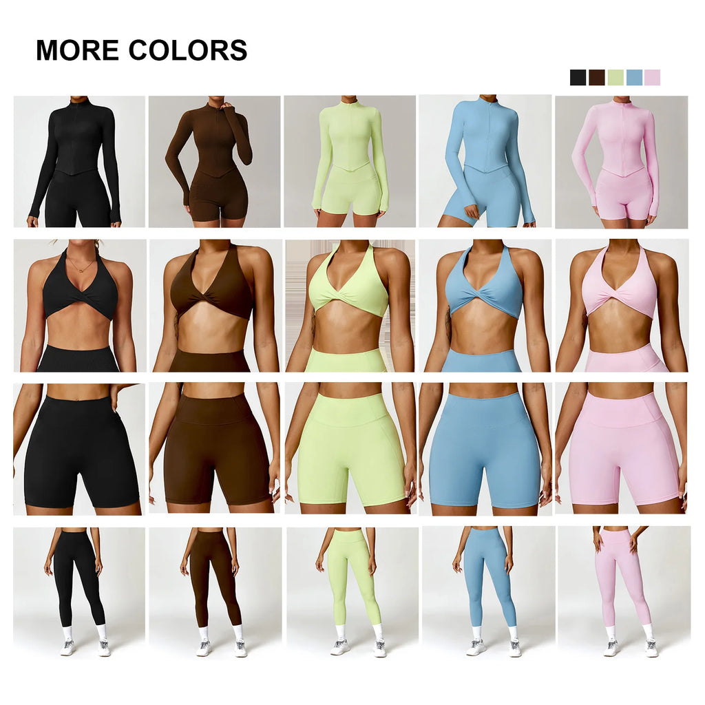 Nylon Spandex Knit Seamless Yoga Set