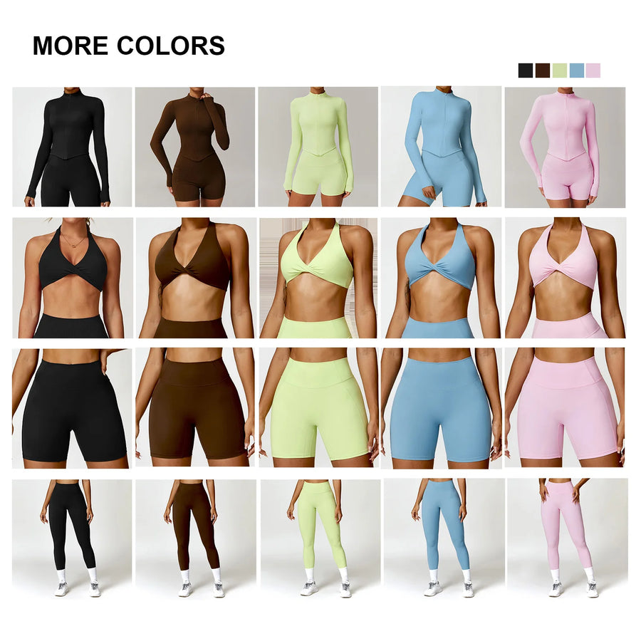 Nylon Spandex Knit Seamless Yoga Set