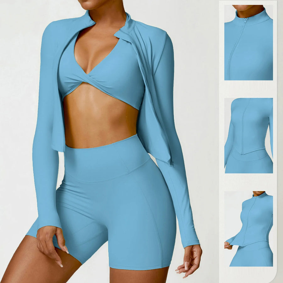 Nylon Spandex Knit Seamless Yoga Set