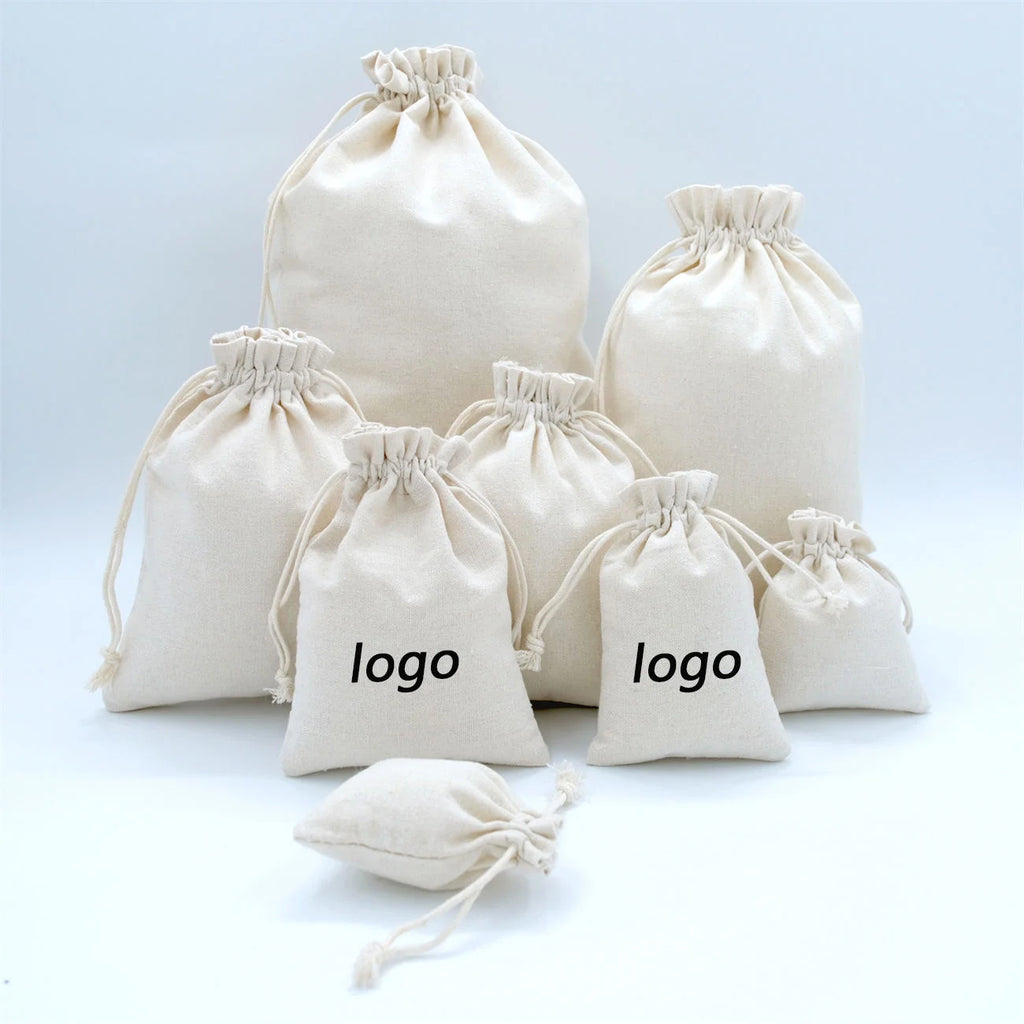 Organic Canvas Silk-Screened Jewelry Pouch