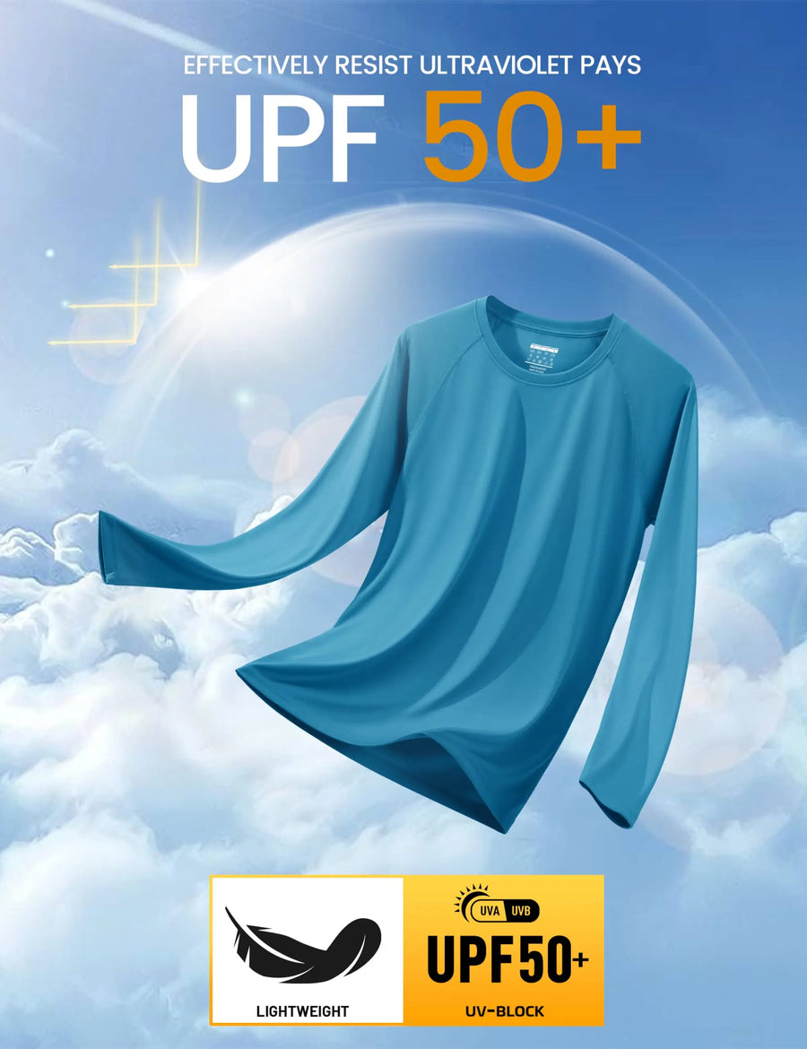 Custom LOGO Men's Sun Protection T-Shirt 145g Polyester Long Sleeve Sun Protection T-Shirt Bulk Wholesale
