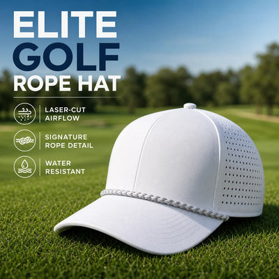 Polyester Cotton Custom Water Resistant Golf Perforated Cap Sport Hat