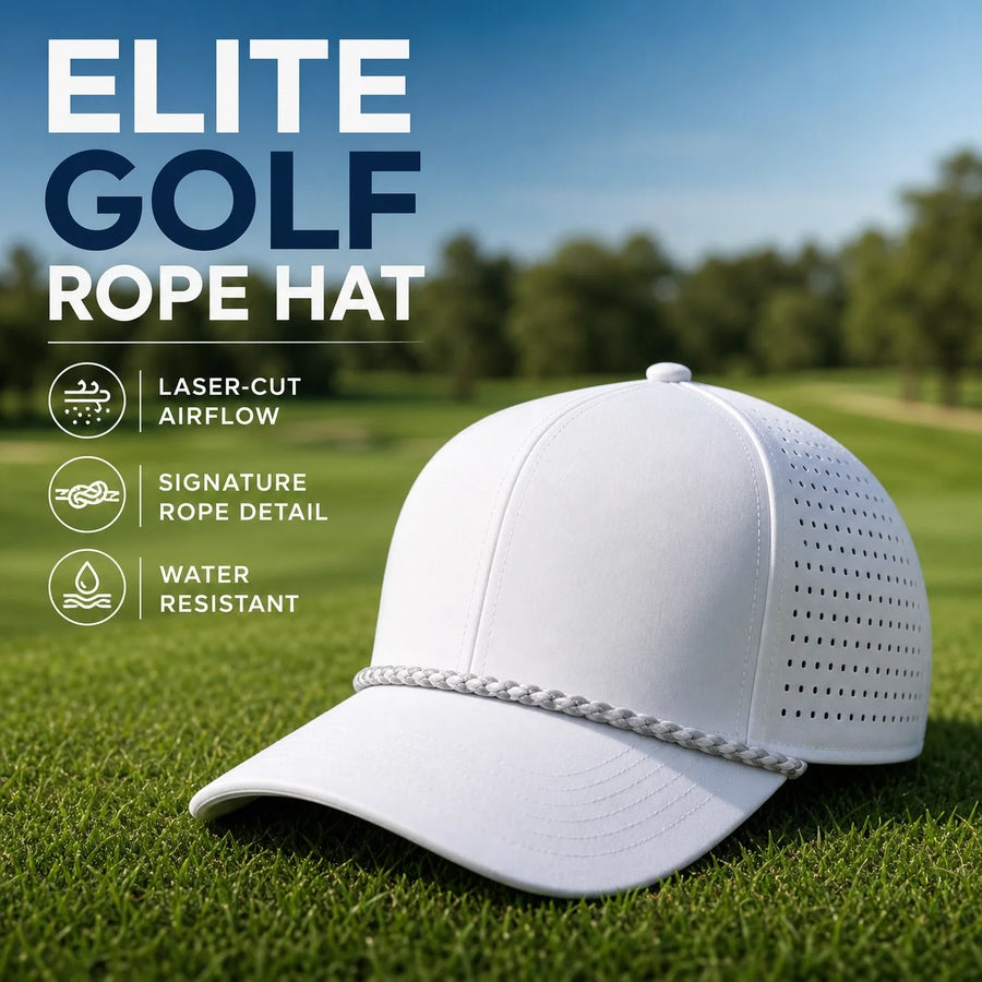 Polyester Cotton Custom Water Resistant Golf Perforated Cap Sport Hat