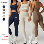 Nylon Spandex Interlock Knit Four-Way Stretch 5-Piece Fitness Workout Set