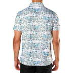 Custom Polyester Spandex Blade Collar Golf Polo Shirt   Factory Sourcing 88% Polyester 12% Spandex 160g Sublimation Custom Polo Shirt