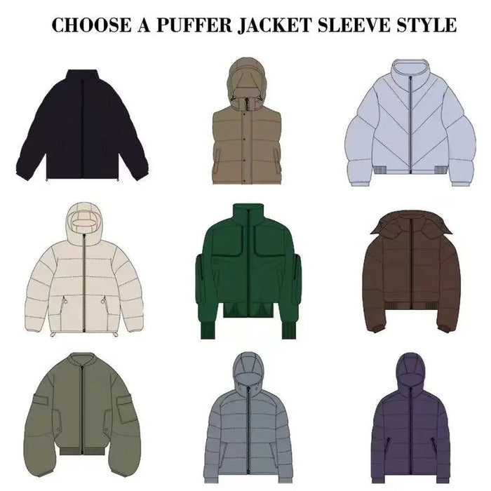 Custom Logo Windproof Heavyweight Men Winter Puffer Jacket Outerwear