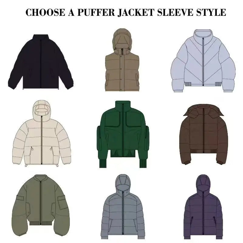 Custom Logo Windproof Heavyweight Men Winter Puffer Jacket Outerwear