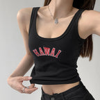 Customized Knitted Spandex Cotton Crop Tank Top for Summer