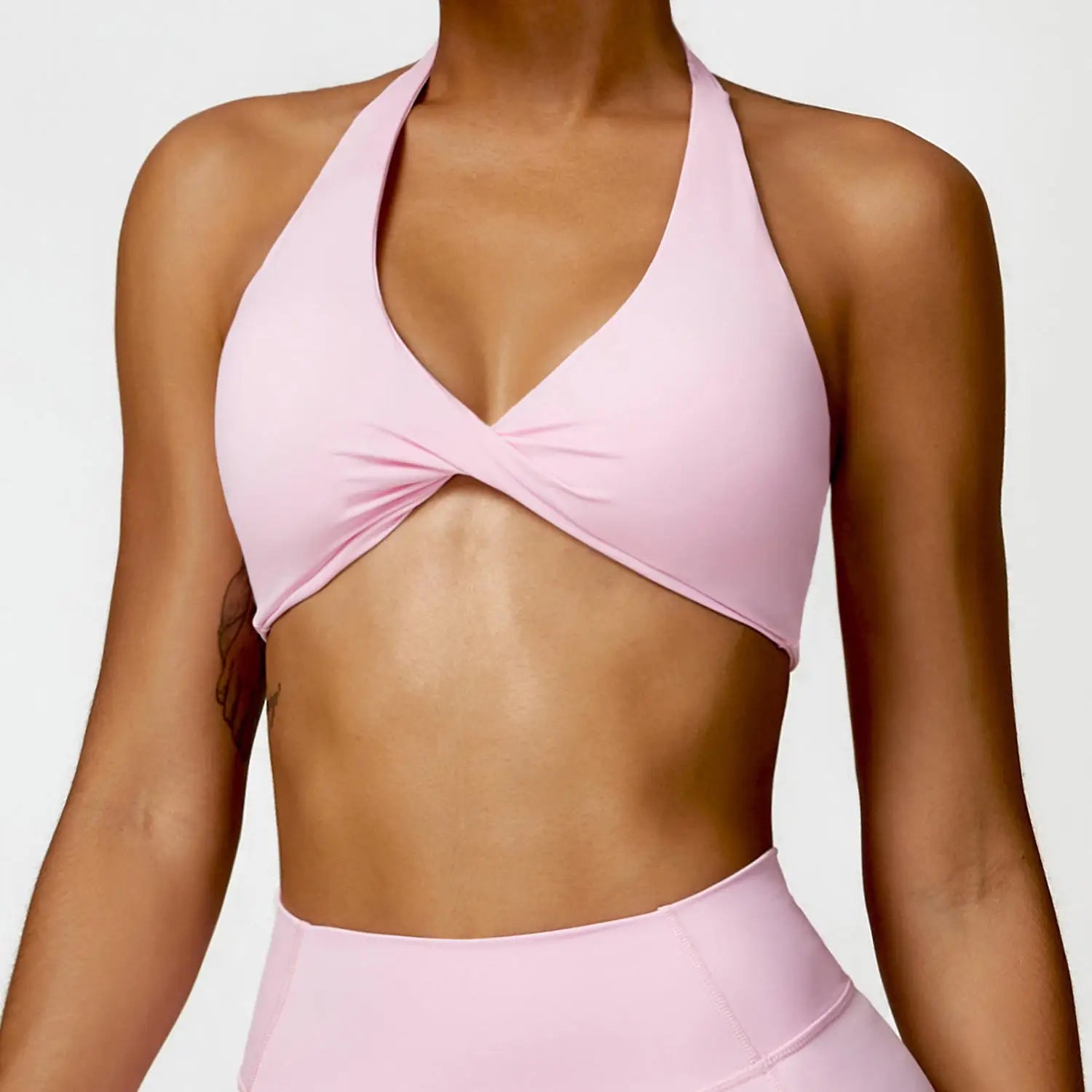 Nylon Spandex Blend Seamless Knit Workout Set