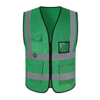 100% Polyester Mesh High Visibility LED Reflective Safety Vest with Utility Pockets