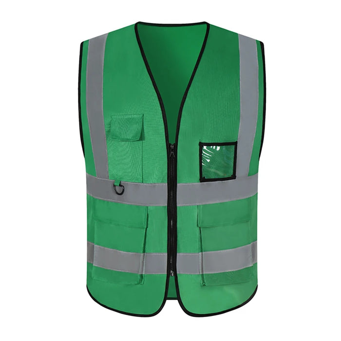 100% Polyester Mesh High Visibility LED Reflective Safety Vest with Utility Pockets