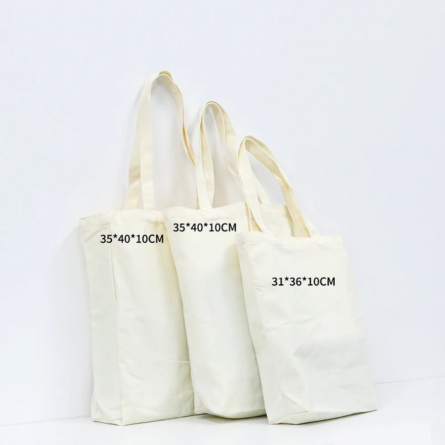 Cotton Canvas Customizable Shoulder Tote Bag