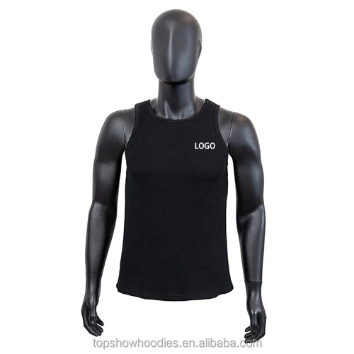 Polyester Cotton Waffle Knit Muscle Singlet | OEM Men Tank Top