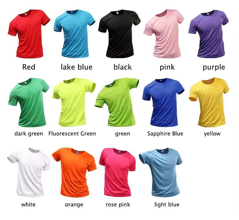 Polyester Quick-Dry Plain-Dyed Running T-Shirt