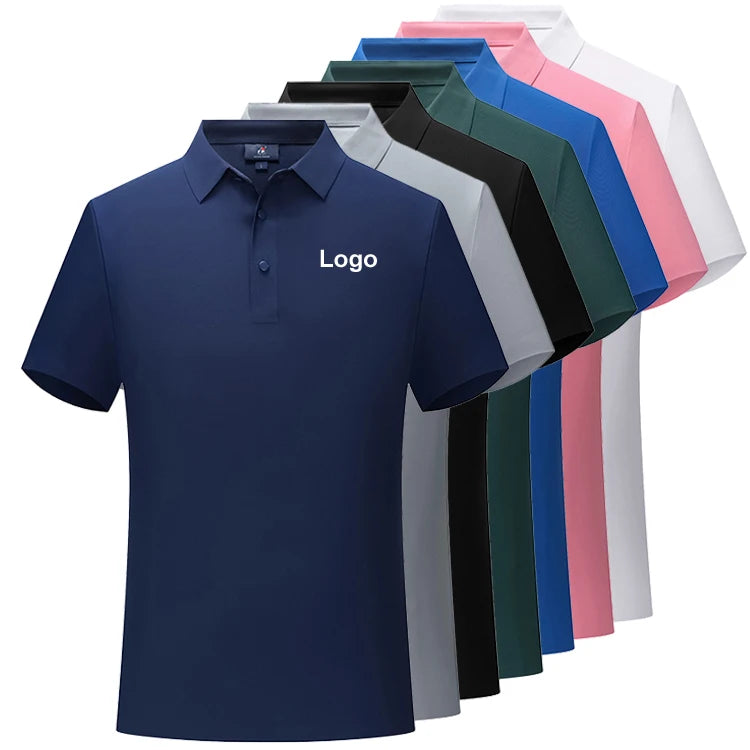Premium Quality Custom Logo Polo Collar Shirt Nylon Spandex Plain Custom Polo Shirts for Men