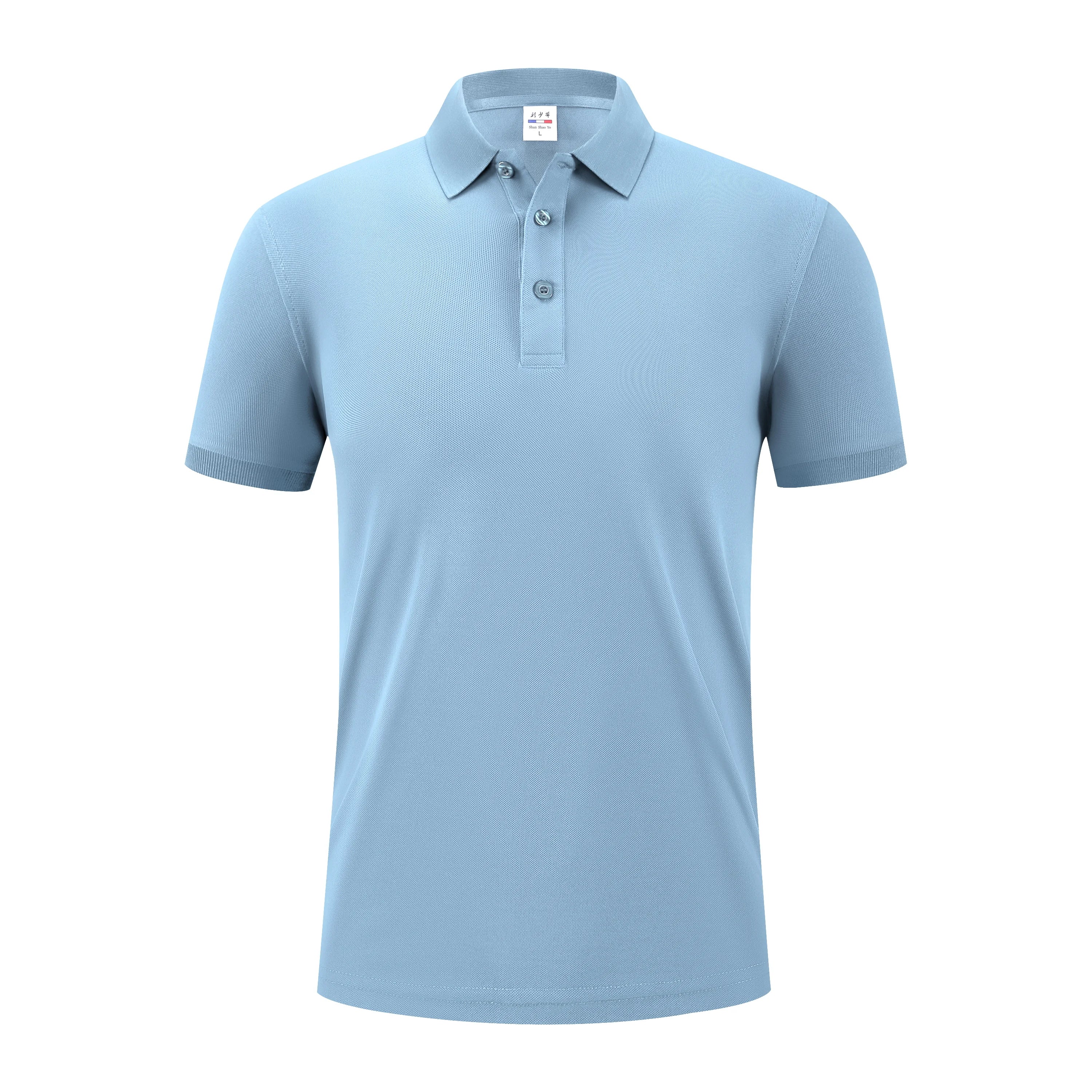 Customization Embroidery Logo 215Grams Knitted Polyester Embroidery Men Polo Shirt Work Uniform Clothes
