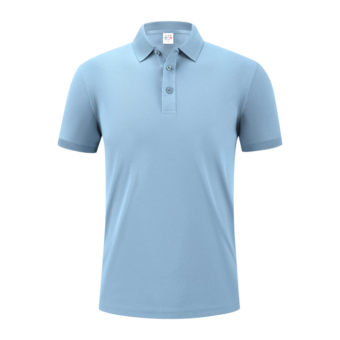 Customization Embroidery Logo 215Grams Knitted Polyester Embroidery Men Polo Shirt Work Uniform Clothes