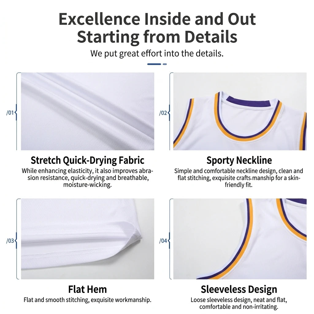 Lightweight 100% Polyester Stripe Trim Basketball Jersey | Custom Sleeveless Tank Tops
