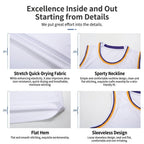 Lightweight 100% Polyester Stripe Trim Basketball Jersey | Custom Sleeveless Tank Tops