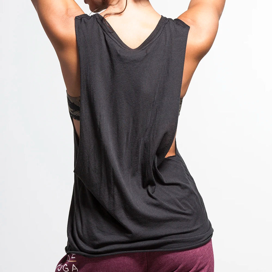 Ladies Yoga Tanks Singlets t Shirts 180 GSM 100% Cotton Raw Cut Muscle Tank | Ladies Gym Wear Shirts