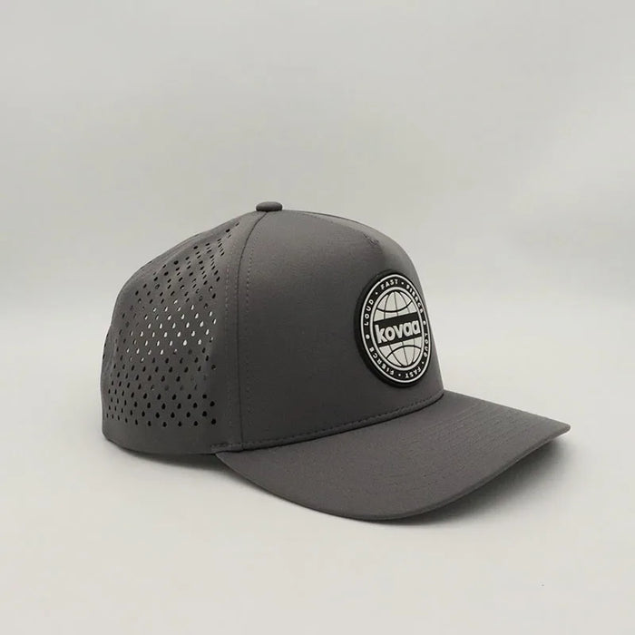 Wholesale Custom Structured Waterproof Laser Cut Hole Perforated Curved Brim 5 Panel Sport Baseball Hat for Outdoor Cycling