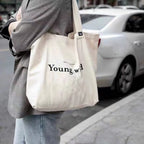Recycled Cotton Plain Woven Foldable Tote Bag
