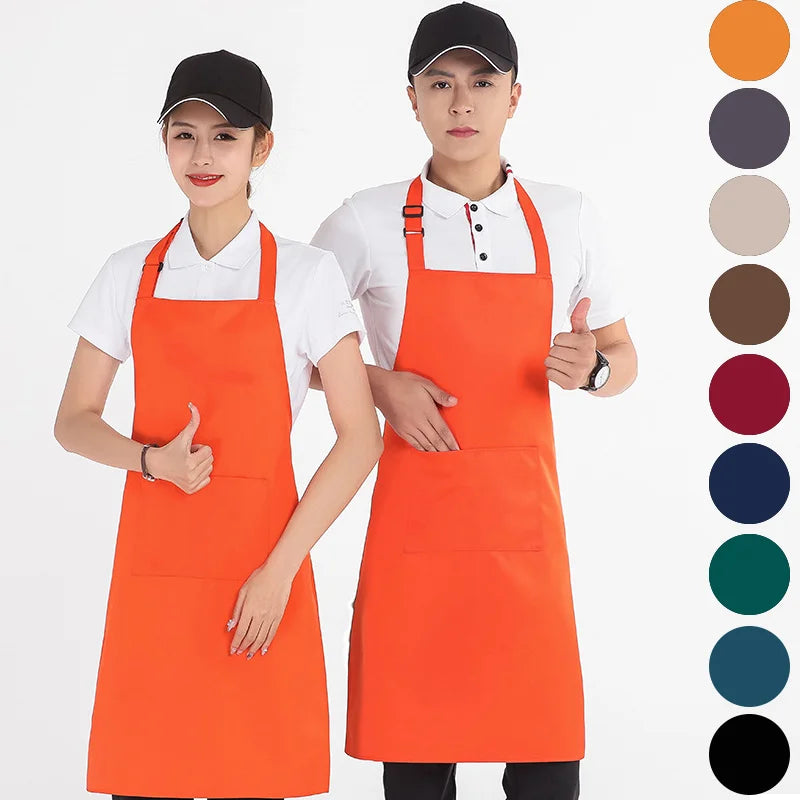 Polyester-Cotton Canvas Reinforced-Stitch Multi-Pocket Boutique Apron