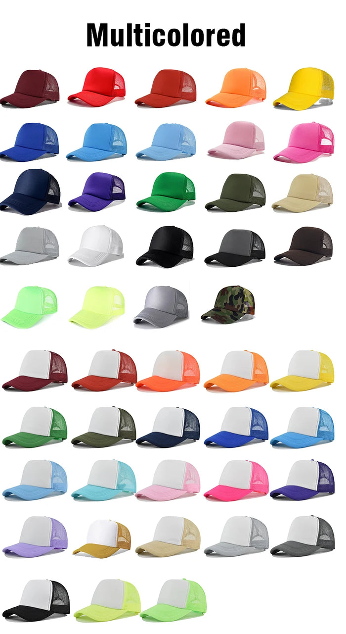 Custom Curved Brim 5 Panel Foam Trucker Cap | 100% Polyester Breathable Unisex Hat | Bulk OEM Wholesale