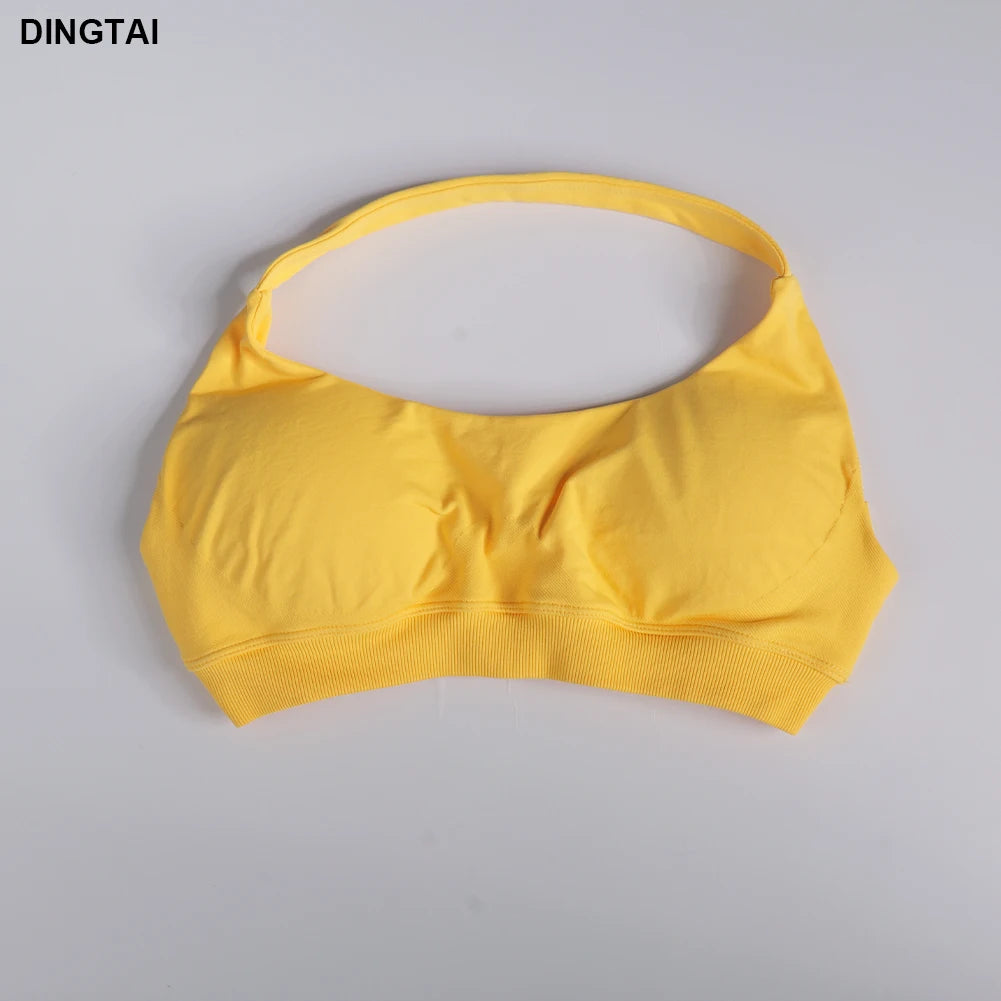 Seamless Ribbed Nylon-Spandex Women's Gym Set 2-Piece Sports Bra and Leggings