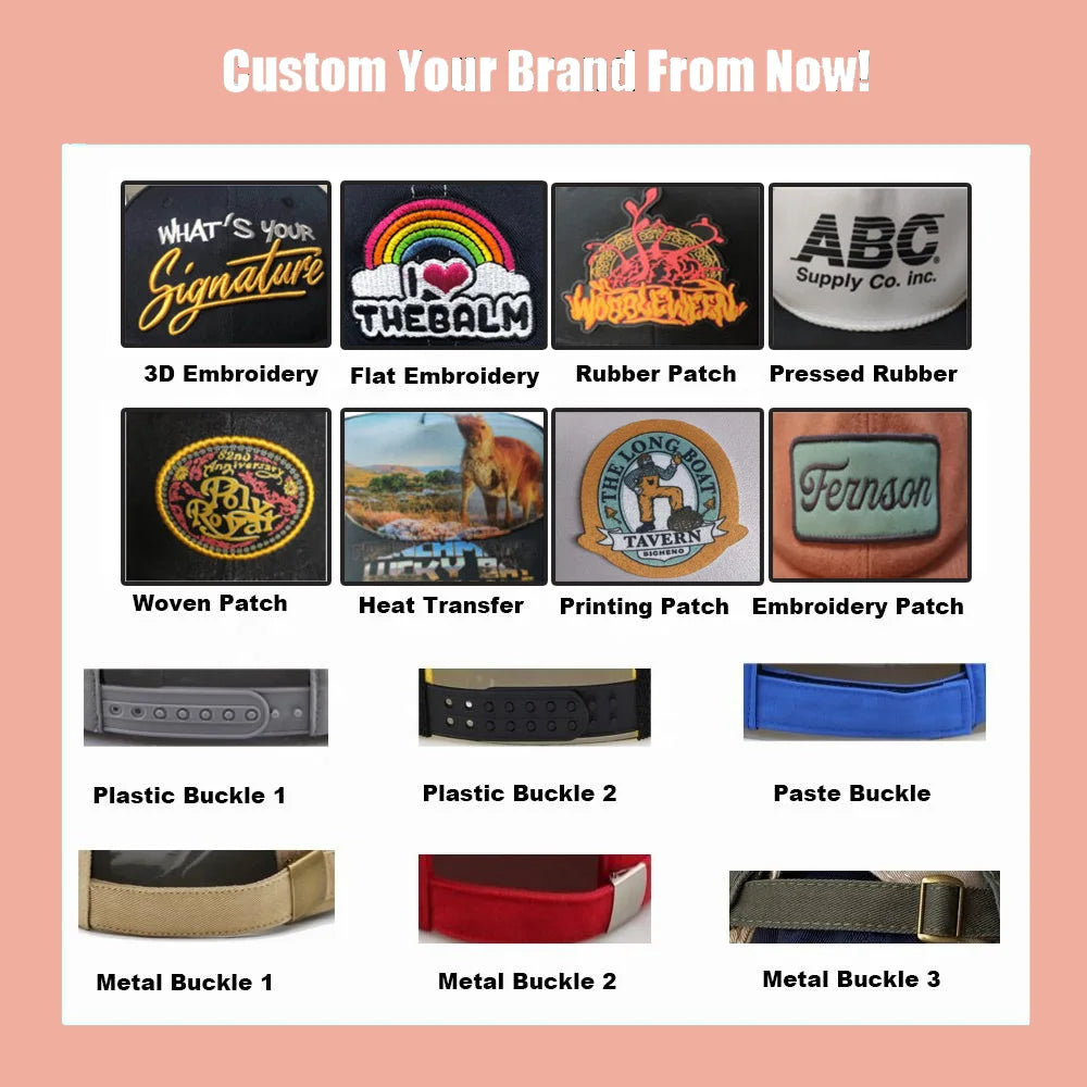 Wholesale 100% Cotton 3D Embroidery 5 Panels Custom Trucker Hats for Tech Startup Swag Kits