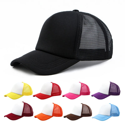 Polyester Cotton Mesh Machine Embroidery 5 Panel Trucker Cap